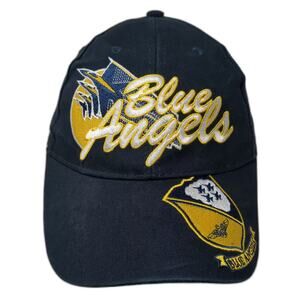 Eagle Crest Blue Angels Baseball Cap Blue Yellow OS Hat Embroidered Strapback